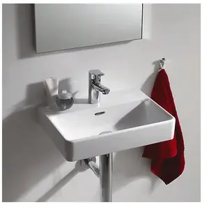 Lave-mains en céramique LAUFEN PRO S, blanc, à encastrer, 450x340 mm, 1 trou pour robinetterieVendu paramazon