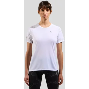 Odlo Essential Print Crew Neck Maillot De Course Femmes - Blanc, Taille S pas cher