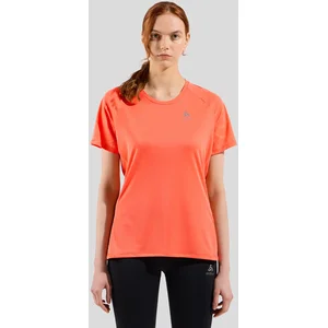 Odlo Essential Print Crew Neck Maillot De Course Femmes - Orange, Taille S pas cher