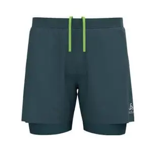 Short 2 en 1 odlo zeroweight 12 cm gris pas cher