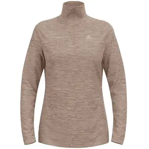 T-shirt Odlo Run Easy Half Zip manches longues beige clair femme - S pas cher
