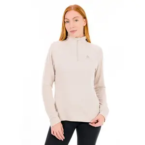 Odlo Essentials Ceramiwarm 1/2 Zip vêtement running femme Beige XS pas cher
