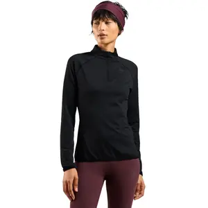 Comparateur de prix : Odlo Zeroweight Warm 2.0 1/2 Zip vêtement running femme Noir S