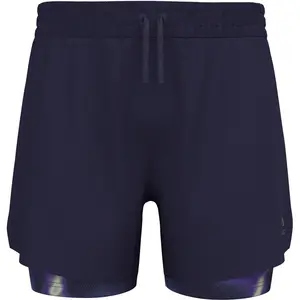Odlo Short de running 2 en 1 imprimé 5 inch Zeroweight pour homme, S, bleu pas cher