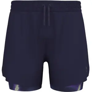 Odlo Short de running 2 en 1 imprimé 5 inch Zeroweight pour homme, XXL, bleu pas cher