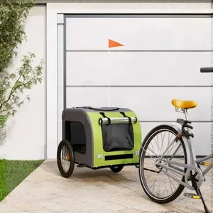 Remorque de vélo pour chien Fafeicy - Vert et gris - Capacité de charg... pas cher