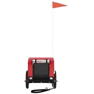 Remorque de vélo pour chien ZERODIS - Rouge et noir - Tissu Oxford et ...Vendu parcdiscount