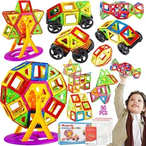 Bloc De Construction Magnetique 50 Pcs Jeux Pour Enfants Cadeaux Créat...