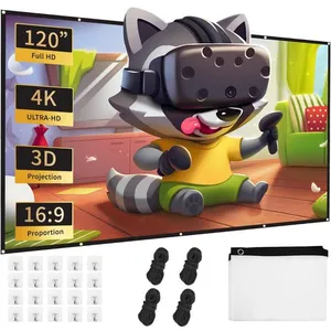 Écran Projection 120" Étanche - Double Face Anti-Plis, Pliable, Pour C...Vendu parcdiscount