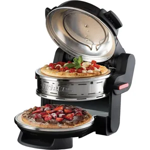 123 DESIGN Four À Pizza Double 927,Four À Pizza Avec 5 Niveaux De Cuisson,2 Plaques Réfractaires Anti-Adhésives,2 Lames En Bois Incluses,MaxVendu parcdiscount
