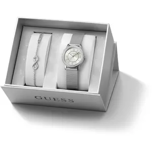 Montre Femme Guess Coffret - JUBS01536JWRHS Bracelet Acier Argent pas cher