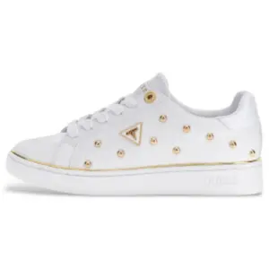 Guess pour femme. FLPBONELE12 Bonitah Baskets à clous blanc (37), Plat, Lacets, Casuel