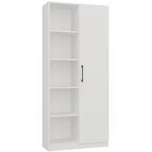 Comparateur de prix : CDF VILLME - Bibliothèque design minimaliste - 1 porte + 10 étagères - 80x30x182 cm - Meuble de rangement
