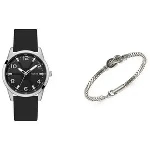 Coffret montre homme Guess Box Montre Et Bijou - JUBS05121JWSTS Bracel... pas cher
