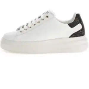 GUESS Femme ELBINA Sneaker, Blanc, Marron, 41 EU pas cher
