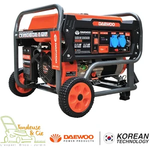 Groupe électrogène à essence 3500W, 230V, régulateur AVR - DAEWOO GDS4...Vendu parcdiscount