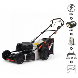 Tondeuse à batterie 62V DAEWOO, lame 51 cm, batterie 4Ah et chargeur -... pas cher