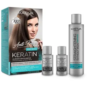 Traitement Capillaire Lissant Keratin Anti-frizz Post Kativa (3 pcs) pas cher