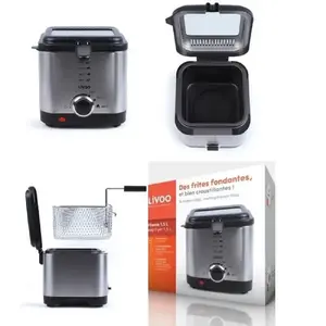 Comparateur de prix : LIVOO Friteuse électrique 1,5 L revêtement anti adhésif filtre anti odeur avec Témoins lumineux