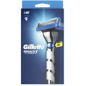 Comparateur de prix : Gillette Mach 3 Turbo Rasoir + 1 Lame de Rechange - Rasage Précis et Confort Prolongé TU
