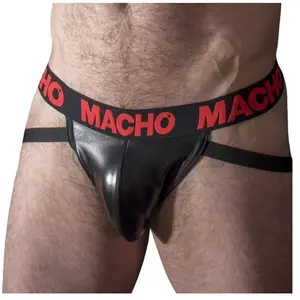 Jock en Similicuir Fétish Rouge de la Collection MACHO Underwear - S pas cher