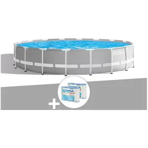 Comparateur de prix : Kit piscine tubulaire Intex Prism Frame ronde 5,49 x 1,22 m + 6 cartou...