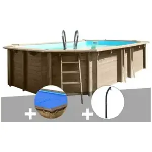 Comparateur de prix : GRE Kit piscine bois Gré Safran 6,20 x 3,95 x 1,36 m + Bâche à bulles ...