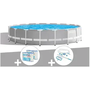 Comparateur de prix : Piscine tubulaire INTEX Prism Frame ronde 5,49 x 1,22 m - Filtre à car...
