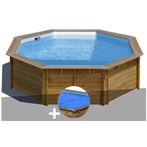 Comparateur de prix : GRE Kit piscine bois Gré Violette Ø 5,00 x 1,27 m + Bâche à bulles