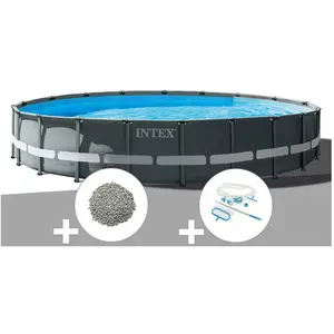 Comparateur de prix : Piscine tubulaire INTEX Ultra XTR Frame ronde 6,10 x 1,22 m - Filtre à...