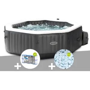 Comparateur de prix : Spa gonflable Intex PureSpa Carbone octogonal Bulles et Jets 4 places