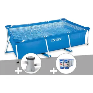 Piscine tubulaire rectangulaire Intex 3,00 x 2,00 x 0,75 m + Filtratio...Vendu parcarrefour