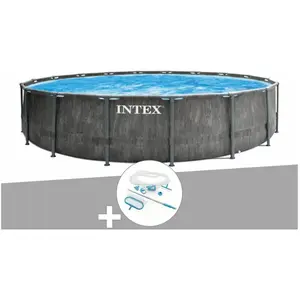 Intex Pack piscine tubulaire Baltik ronde 5,49 x 1,22 m + Kit d'entretien pas cher