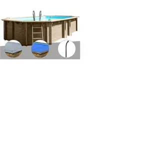 Comparateur de prix : GRE Kit piscine bois Gré Safran 6,20 x 3,95 x 1,36 m + Bâche hiver + B...