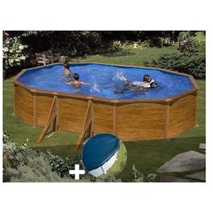 Comparateur de prix : GRE Kit piscine acier aspect bois Gré Sicilia ovale 5,27 x 3,27 x 1,22...