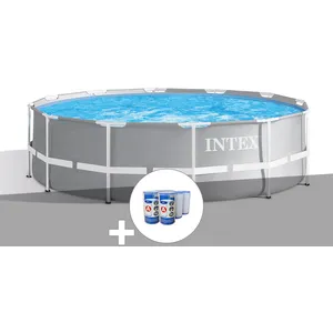 Piscine tubulaire Intex Prism Frame ronde 3,66 x 1,22 m - Filtre à car...