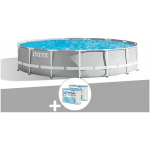Comparateur de prix : Piscine tubulaire Intex Prism Frame ronde 4,57 x 1,07 m - Bleu - Filtr...