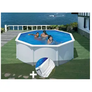 Comparateur de prix : GRE Kit piscine acier blanc Gré Fidji ronde 3,70 x 1,22 m + Tapis de sol