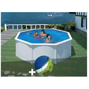 Comparateur de prix : GRE Kit piscine acier blanc Gré Fidji ronde 3,70 x 1,22 m + Bâche hiver TU