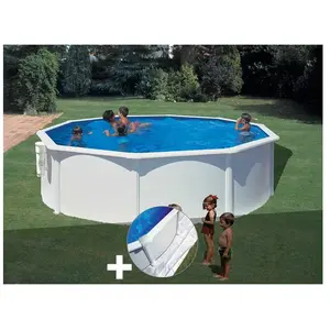 GRE Piscine hors-sol acier blanc Gré Bora Bora ronde 4,80 x 1,22 m + T... pas cher