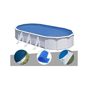 Gre Kit piscine acier blanc Gré Fidji ovale 6,34 x 3,99 x 1,22 m + Bà... pas cher