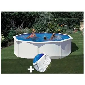 Comparateur de prix : GRE Kit piscine acier blanc Gré Fidji ronde 4,80 x 1,22 m + Tapis de sol