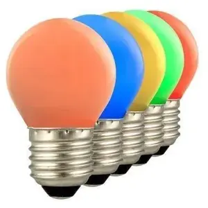 Lighto | LED 5x Ampoule Spherique Plastique | E27 | 1W Rouge/Jeune/Orange/Vert/ pas cher