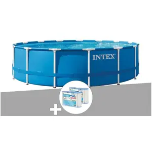 Comparateur de prix : Kit piscine tubulaire Intex Metal Frame ronde 4,57 x 1,22 m + 6 cartou...