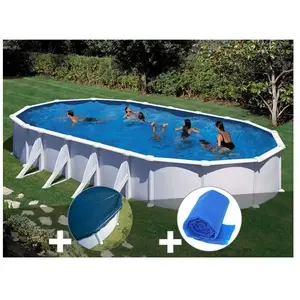 Comparateur de prix : GRE Piscine acier blanc Gré Atlantis ovale 10,20 x 5,75 x 1,32 m + Bâc...