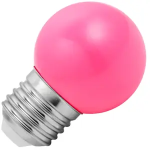Lighto | LED lamp | Grote fitting E27 | Kogellamp | Roze | 45mm | 1W |...Vendu parampoulepascher