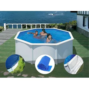 Gre Kit piscine acier blanc Gré Fidji ronde 3,70 x 1,22 m + Bâche hi...