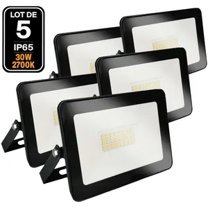 5 Projecteurs led 30W Ipad Blanc chaud 3000K Haute Luminosité