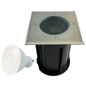 EUROPALAMP Spot Encastrable de Sol Carré Inox 304 Exterieur IP65 + Amp...Vendu parcdiscount