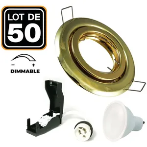 50 Spots encastrable orientable DORÉE C avec GU10 LED de 7W eqv.